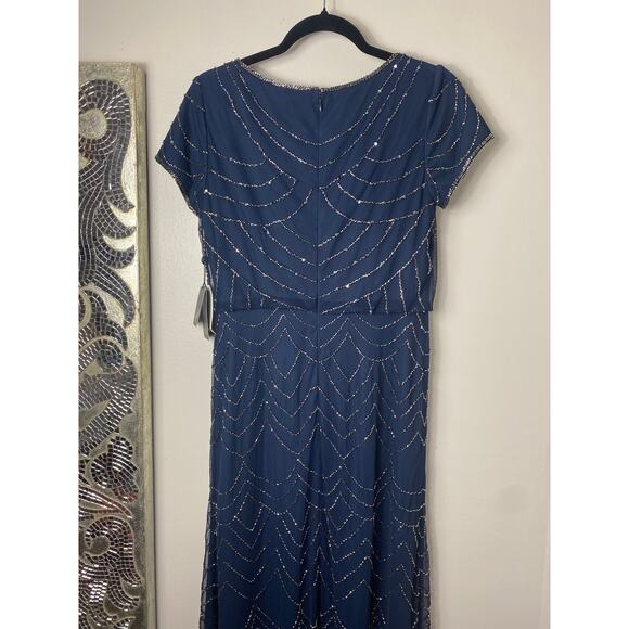 NWT ADRIANNA PAPELL DRESS GOWN 2 MOTHER OF THE BRIDE BRIDESMAID FORMAL EVENING - Picture 11 of 16